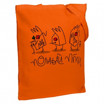 Холщовая сумка «Полный птц», оранжевая фото 