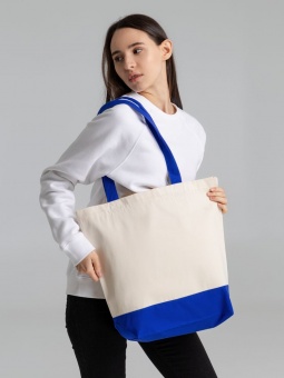 Холщовая сумка Shopaholic, ярко-синяя фото 