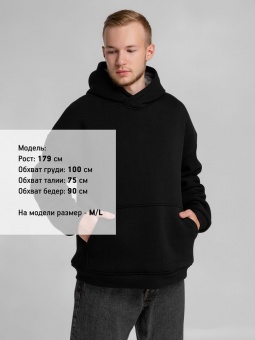 Худи Furry Oversize, черное фото 11