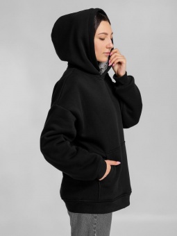 Худи Furry Oversize, черное фото 5