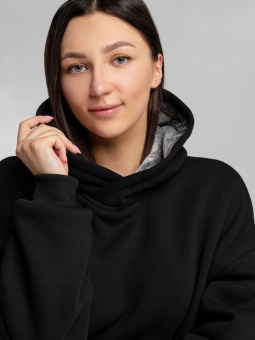 Худи Furry Oversize, черное фото 6