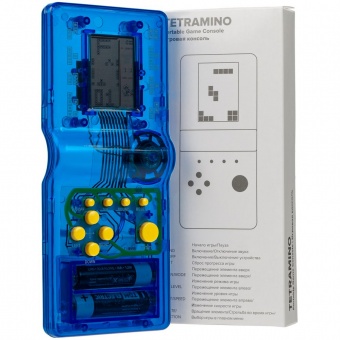 Игровая консоль Tetramino Transparent, синяя фото 