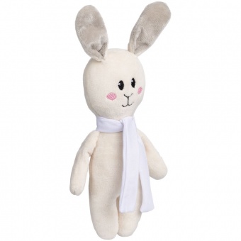 Мягкая игрушка Beastie Toys, заяц с белым шарфом фото 