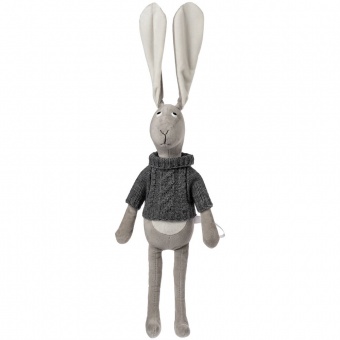Мягкая игрушка Smart Bunny в свитере, серая фото 