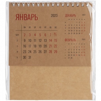 Календарь настольный Datio, крафт фото 