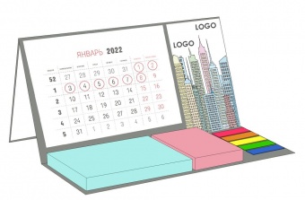 Календарь настольный на заказ Sticky, с блоком 100 листов фото 
