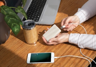 Карманный внешний аккумулятор Wheat Straw, 5000 mAh фото 