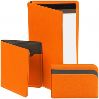 Картхолдер с отделением для купюр Dual, оранжевый фото 