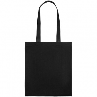 Холщовая сумка BrighTone, черная с черными ручками фото 