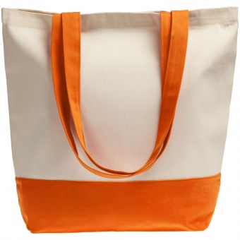 Холщовая сумка Shopaholic, оранжевая фото 
