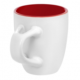 Кофейная кружка Pairy с ложкой, красная с белой фото 