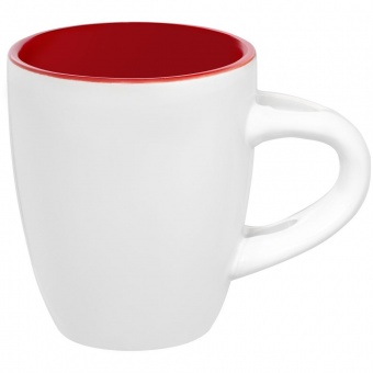 Кофейная кружка Pairy с ложкой, красная с белой фото 