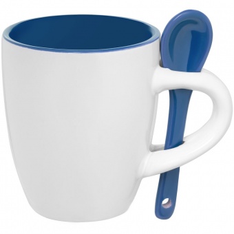 Кофейная кружка Pairy с ложкой, синяя фото 