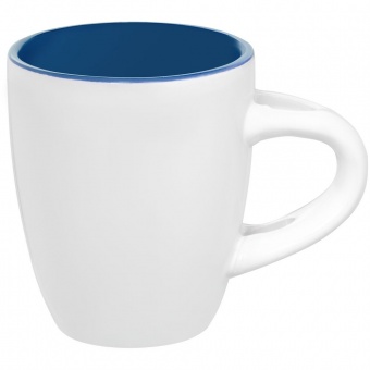 Кофейная кружка Pairy с ложкой, синяя с белой фото 
