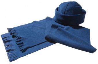 Комплект Unit Fleecy: шарф и шапка, синий фото 