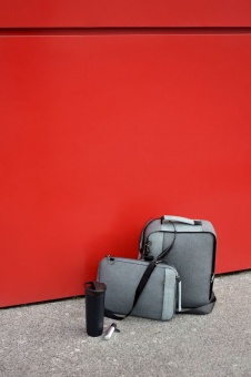 Конференц-сумка 2 в 1 twoFold, серая с темно-серым фото 