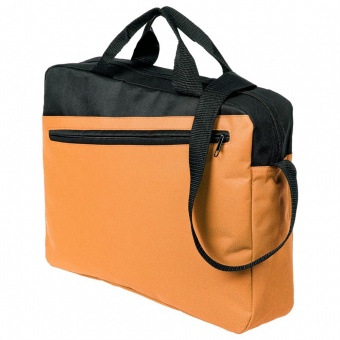 Конференц-сумка Unit Diagonal, оранжево-черная фото 