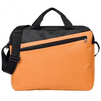 Конференц-сумка Unit Diagonal, оранжево-черная фото 