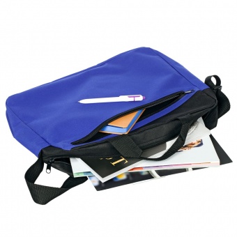 Конференц-сумка Unit Diagonal, сине-черная фото 