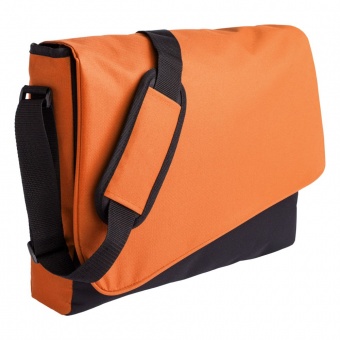 Конференц сумка Unit Messenger, оранжево-черная фото 