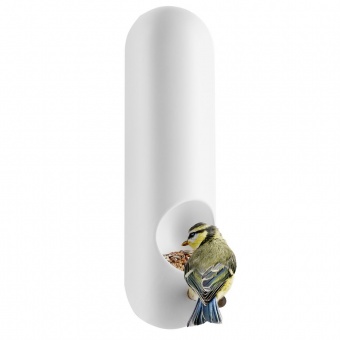 Кормушка для птиц Bird Feeder Tube, настенная, белая фото 