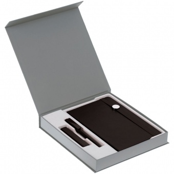 Коробка Arbor под ежедневник, аккумулятор и ручку, светло-серая фото 