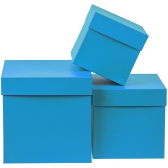 Коробка Cube, L, голубая фото 