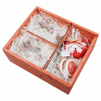 Коробка деревянная «Скандик», средняя, красная фото 
