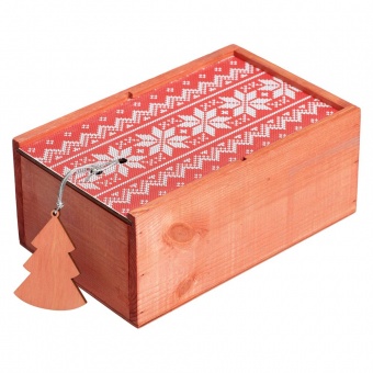 Коробка деревянная «Скандик», малая, красная фото 