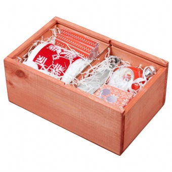 Коробка деревянная «Скандик», малая, красная фото 