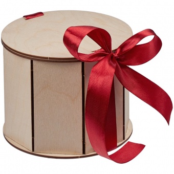 Коробка Drummer, круглая, с красной лентой фото 