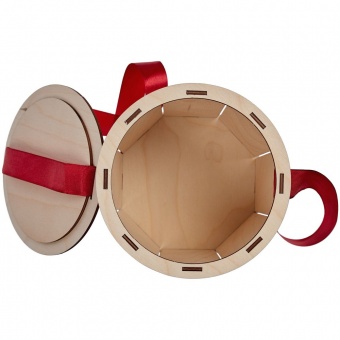 Коробка Drummer, круглая, с красной лентой фото 