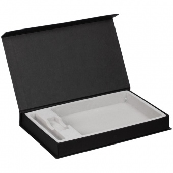 Коробка Horizon Magnet с ложементом под ежедневник, флешку и ручку, черная фото 