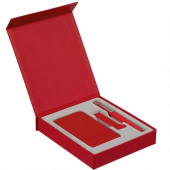 Коробка Latern для аккумулятора 5000 мАч, флешки и ручки, красная фото 