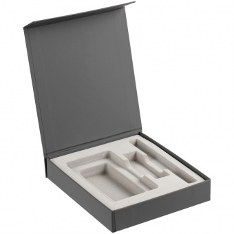Коробка Latern для аккумулятора 5000 мАч, флешки и ручки, серая фото 