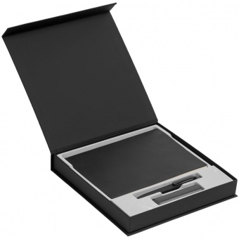Коробка Memoria под ежедневник, аккумулятор и ручку, черная фото 