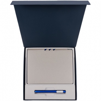 Коробка Memoria под ежедневник и ручку, синяя фото 