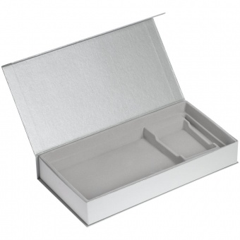 Коробка Planning с ложементом под набор с планингом, ежедневником, ручкой и визитницей, серебристая фото 