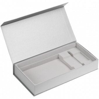 Коробка Planning с ложементом под набор с планингом, ежедневником и ручкой, серебристая фото 