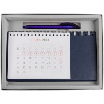 Коробка Ridge для ежедневника, календаря и ручки, серебристая фото 