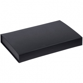 Коробка Silk с ложементом под ежедневник 13x21 см и ручку, черная фото 