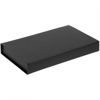 Коробка Silk с ложементом под ежедневник 15х21 см и ручку, черная фото 