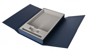 Коробка Triplet под ежедневник, флешку и ручку, синяя фото 