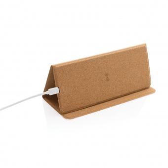 Коврик для мыши Cork с функцией беспроводной зарядки и подставки для телефона, 10 Вт фото 