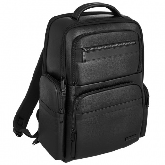 Кожаный рюкзак для ноутбука Santiago, черный фото 