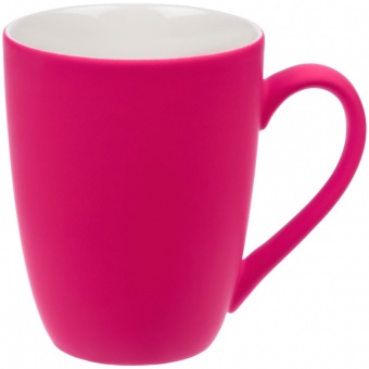 Кружка Good Morning с покрытием софт-тач, ярко-розовая (фуксия) фото 