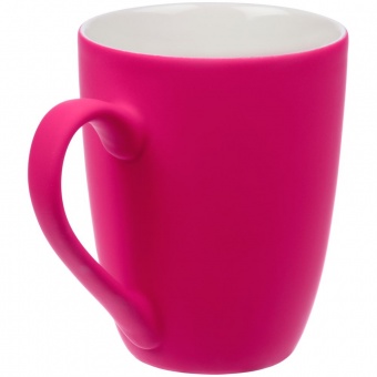 Кружка Good Morning с покрытием софт-тач, ярко-розовая (фуксия) фото 