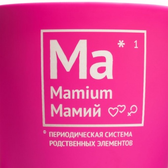 Кружка «Мамий» c покрытием софт-тач, ярко-розовая (фуксия) фото 