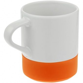 Кружка с силиконовой подставкой Protege, оранжевая фото 