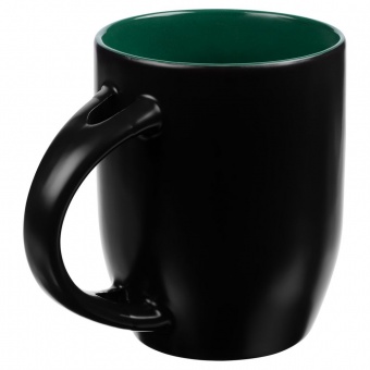 Кружка-хамелеон Melty с ложкой, черная с зеленым фото 